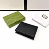 Exquisite Cow Leather Wallets Men Women Money Clips Double Letters Pouch Card Holder Simple Business Style Purse With Box