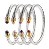 Bangle open designer bracelet Crystal Diamond Adjustable Cable bracelets designer women's Titanium Steel love bangles