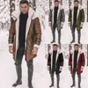 Herenwol blends winter jas mannen mode casual suède pluche verdikking warme bont faux jas trend koel zwart/rood/groen coltrui lang ov t220810