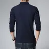 Polo décontracté hommes mode lettre imprimer à manches longues hommes Polos arrivée marque de mode polos homme-vente Slim Polos 220418