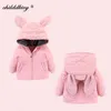 2020 Nouveau 2 Pièces Ensemble Bébé Costume D'hiver Infantile Résistant Au Froid Doudoune Dessin Animé Bébé Fille Snowsuit Veste Chaud Vêtements Pour Enfants 0-4Y J220718