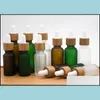 30 ml Frosted Clear Glass Droper Bottle With Bamboo Lid Cap Essential Oil Green Per Drop Delivery 2021 Burkar Burkar Home Accenters DECED GAR