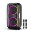W-King T9 Pro Outdoor-Lautsprecher tragbarer 120-W-Stromstereo-Wireless Bluetooth-Lautsprecher mit RGB-Lichtern für Party-Support-Gitarreneingaben