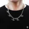 Chains Vintage Harajuku Goth Punk Metal Dinosaur Shape Pendant Chain Choker Necklace For Women Girl Cool Hip Hop Trendy JewelryChains Godl22