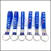 Party Favor Event Supplies Festive Home Garden Blue Letter Car Keychains Accessories Key Buckle Keyring Keep America Great For President S