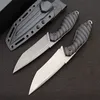 Nuovo arrivo M2 Survival Coltello dritto VG10 Stone Wash Lama Full Tang Nero G10 Maniglia Coltelli a lama fissa con Kydex