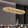 Pendant Lamps Luxury crystal chandelier for bedroom modern ring living room home decor light fixture gold round led kitchen island hanging lam