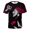 Erkek Tişörtleri Komik-Hisoka 3d Gömlek Yaz Günlük Kısa Kollu T-Shirt Karikatür Gençler Tees Erkekler All Maç Erkekler