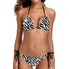 Swimming Suit for Women Swimsuits Micro Bikini Set Zebra Pattern Print Ladies Bathing Suits Swimwear Brazilian Thong Halter Bra 220616