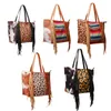 Shoulder Sunflower Colorful Tassel HandBag For Women Christmas Vegan Leather Bag Stripe Leopard Tote 5 Colors