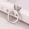 Cluster Rings Real Solid 925 Sterling Silver Ring Luxury 2Ct Cushion Cut Diamond Stone Wedding Engagement For Women Fine Jewelry GiftCluster