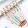 Cute Four-leaf Clover Metal Ballpoint Pen Multicolor Crystal Ball Point Pens Home Office School Student Writing Supply School-season Promotion Gift ZL1213