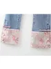 Splitsing etnische stijl pan button jeans dames zomer nieuwe retro veelzijdige slanke sigarettenpijp negende broek denim broek vrouwelijk T220728