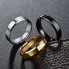 Stainless Steel Black Rings for Women Wedding Men Jewelry Width 6mm Custom engraving name 220719