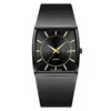 Mens Square Quartz Watch Mens 방수 날짜 시계 시계 스테인리스 스틸 메쉬 비즈니스 남성 감시