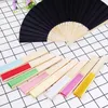 DHL Summer Colors Decoration and Hold Fan blank White Diy Paper Bamboo قابلة للطي لممارسة يدوية الخط
