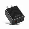 Chargeur rapide 20W QC3.0 type c PD, adaptateur mural de voyage à domicile, EU, US, UK, pour IPhone 12 13 14 15, Samsung Huawei