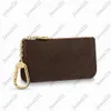 designer wallets bag 12 colors Keychain Ring KEY POUCH coin purse Damier leather Credit Card Holder women men small zipper purses Wallet with box and dust bag M62650