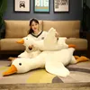 Plush Dolls Supplies 50-190cm giant duck toys cute sleeping pillow animal stuffed swan goose soft dolls floor mat children girls birthday gift