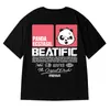 Zazomde panda tecknade filmer utskrift manlig bokstäver tryck t shirt mode enkelhet hög kvalitet t-shirts coola män kort ärm 220621