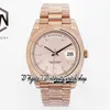 EWF V3 EW228235 ETA2836 EW2836 Otomatik Erkekler İzle 40mm Gümüş Dial Diamonds Markers Gül Altın 904L Çelik Bilezik Aynı Seri Garanti Kartı Sonsuzluk Saatleri