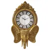 Orologi da parete Casa Soggiorno Elefante Orologio al quarzo American Luxury Large Light Creative Ultra-silenzioso ClockWall