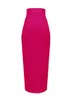 13 Kolory Moda Kobiety Sexy Pink Yellow Bandaż Spódnica Elastyczna Elegancka Ołówek Spódnice 78cm 220317