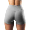 Women Summer Thin Close-fitting Sports Shorts Solid Color Elastic High Waist Leggings for Yoga Y220417