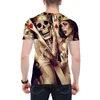 3D Imprimé Crâne T-shirts Style Décontracté Mode Homme O Cou Parodie Hip-Hop T-shirt À Manches Courtes2443234o