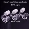 Acessórios de bong de vidro mais baratos de 4 mm de espessura de quartzo masculino masculino masculino feminino 90 45 graus 100% de banger real pregos 10pcs