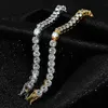 Designer de mode Bracelets Hip Hop Tennis Zircon Perles Simple Hommes Dames Diamant Chaîne Bracelet Or Argent Cristal Bracelet Cadeau En Gros Avec Boîte