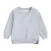 Baby Kinder Designerkleidung Jungen Einfarbiger Mantel Pullover Solide Fleece-Kapuzenpullover Mädchen Rundhalsausschnitt Oberbekleidung Frühling Herbst Thermomäntel Jacken Oberbekleidung 9 Farben BB7985