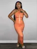 Vestido de bodycon de verão para mulheres colorido colorido mangas maxi vestidos senhoras moda u pescoço letra saia impressa