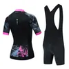 2024 Kvinnor Black Pink Triathlon Cycling Jersey Short Sleeve Mtb Maillot Bike Shirt Downhill Jersey Pro Team Tricota Mountain Bicycle Clothing