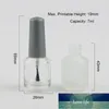 24 x 7ml Empty Nail Polish Bottle Transparent White Amber Frost Glass Packing Bottle with Black Brush Cap Cosmetic Container