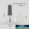 24 x 7 ml leere Nagellackflaschen, transparente, weiße, bernsteinfarbene Frostglas-Verpackungsflaschen mit schwarzem Pinselverschluss, Kosmetikbehälter