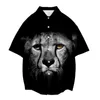 Mäns avslappnade skjortor boutique camisa maskulina skjorta 3d tryck cheetah för man harajuku stil strand kortärmad camisas de hombre eldd22