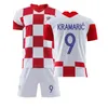 Maglie da calcio Maglie croata Modric Training Suit Football National's National Team Uniform Personalized