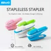 KW-Trio Stapleless Stapler Safe Paper Stapling Portable Plantible بدون ربط 8 صفائح من المستلزمات المكتبية 220510