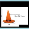 Party Hats Festive Supplies Home Garden Led Lights Halloween Witch Hat Outdoor Tree Hanging Glow In The Dark Colorf Glowin Dhs8X1990949