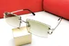 Fashion Designer Sunglasses for Women Mens Carter Buffs Glasses Brand Design Sun Square Genuine Buffalo Horn Glasses Man Vintage Eyeglasses Rimless Carti Glass