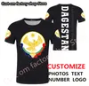 Dagestan Republic Short Sleeve Custom T 셔츠 러시아 인쇄 텍스트 DIY Word Russia Independent Federation 플래그 의류 220616