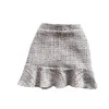 Spring Women's High-waist Tweed Fishtail Bag Hip Short Skirt All-match Anti A-line 220317