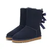 Venta caliente Aus 3280 2 botas de nieve para mujer con arco mantener la bota caliente Piel de vaca Piel de oveja Botas de piel de felpa bolsa para polvo tarjeta regalo de navidad fino de calidad superior Transbordo gratuito