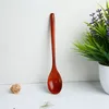 Sublimation 1Pc Wooden Long Handle Spoon Round Natural Solid Wood Soup Scoops Dessert Porridge Tea Coffee Spoons Tableware Kitchen Supplies