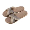 Slippers Mntrerm Summer Men Men Flax Flip Flop Canvas Linen Linen Не скольжение дизайнерские сандалии дома модные слайды соломенные туфли