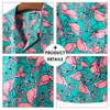 Élégant flamant rose imprimé hawaïen Aloha chemise hommes été nouveau court Sve plage chemises hommes vacances fête vacances vêtements