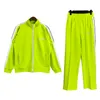 Mens Womens Tracksuits New Fluorescent Green Sweatshirts Suits Men Track Sweat Suit Coats Man Designers Jackets Sportswear