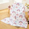 Cartoon Rainbow Flannel Blanket for Beds Soft Warm Nordic Throw Blanket Sofa Bed Knee Blankets Customize Baby Child Bedspread 220616