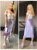 MNEALWAYS18 Solid Purple Satin Silk Kjol Kvinnor Hög midja Summer Long Kjol Elegant Ladies Office kjolar Midi Spring 220701